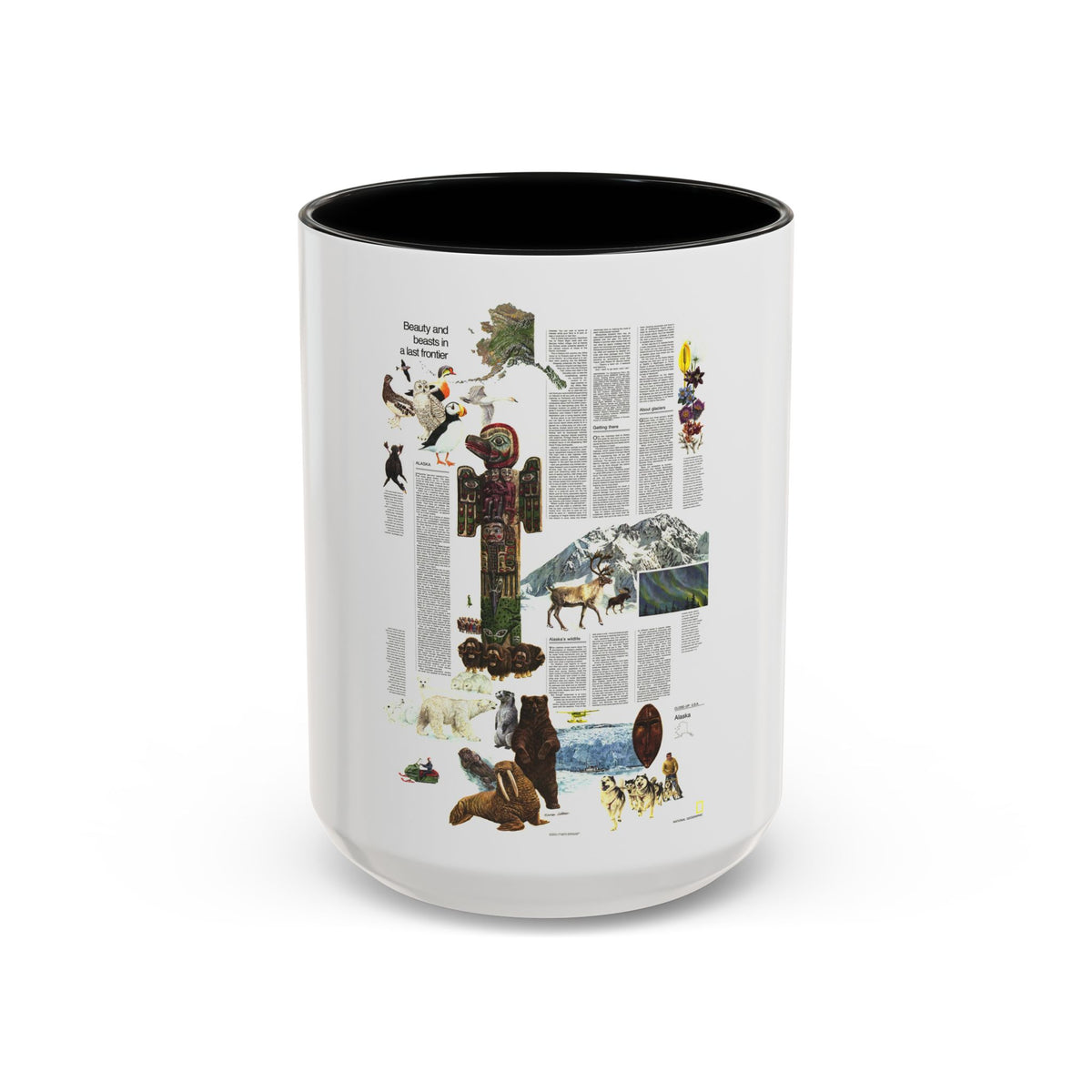 USA - Alaska, Beauty and Beasts (1975) (Map) Accent Coffee Mug