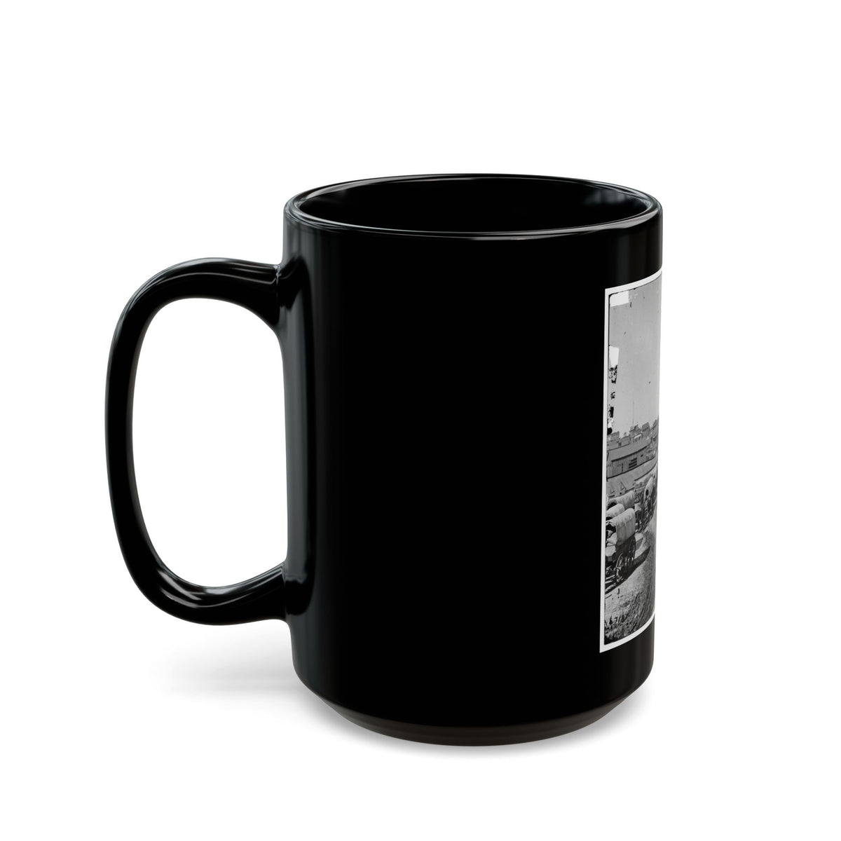Atlanta, Georgia. Federal Army Wagons Railroad Depot (U.S. Civil War) Black Coffee Mug