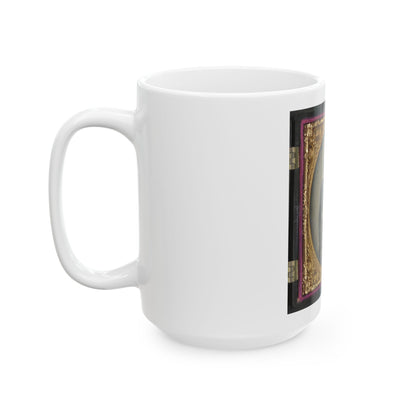 Unidentified Soldier In Confederate Virginia Volunteer Uniform With Bayoneted Musket (U.S. Civil War) White Coffee Mug