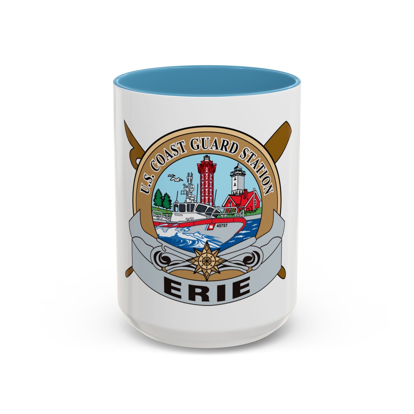 USCG Station Erie (U.S. Coast Guard) Accent Coffee Mug