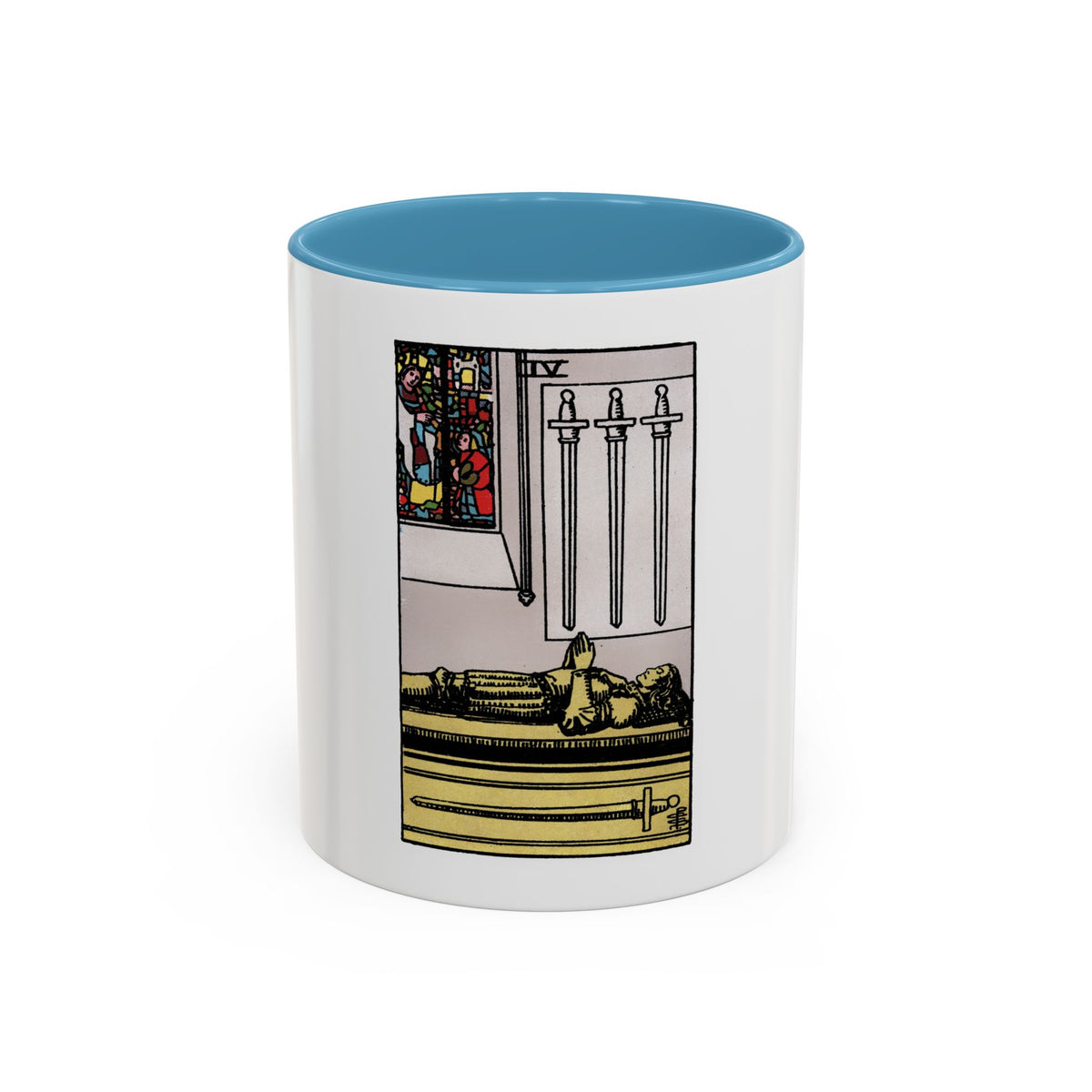 The 4 of Swords (Tarot Card) Accent Coffee Mug