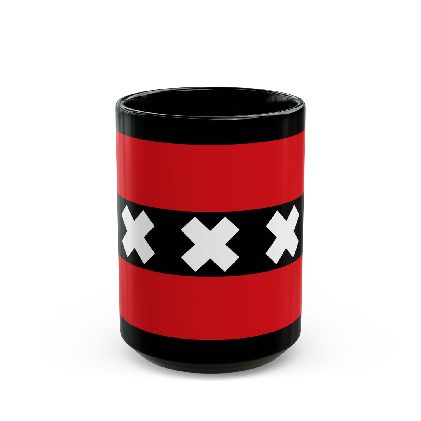 Flag of the national capital Amsterdam Netherlands - Black Coffee Mug-15oz-Go Mug Yourself