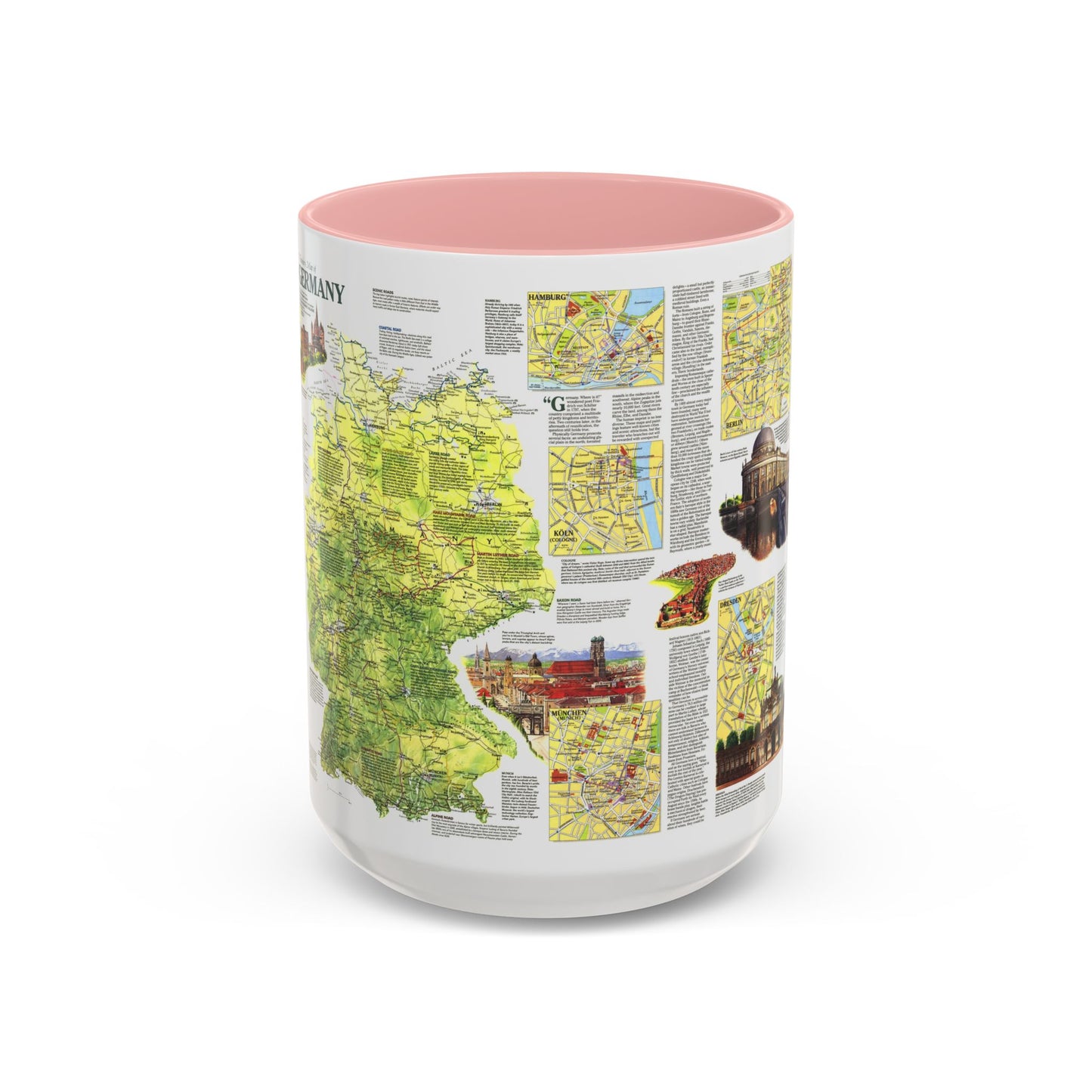 Germany - A Traveller's Map (1991) (Map) Accent Coffee Mug