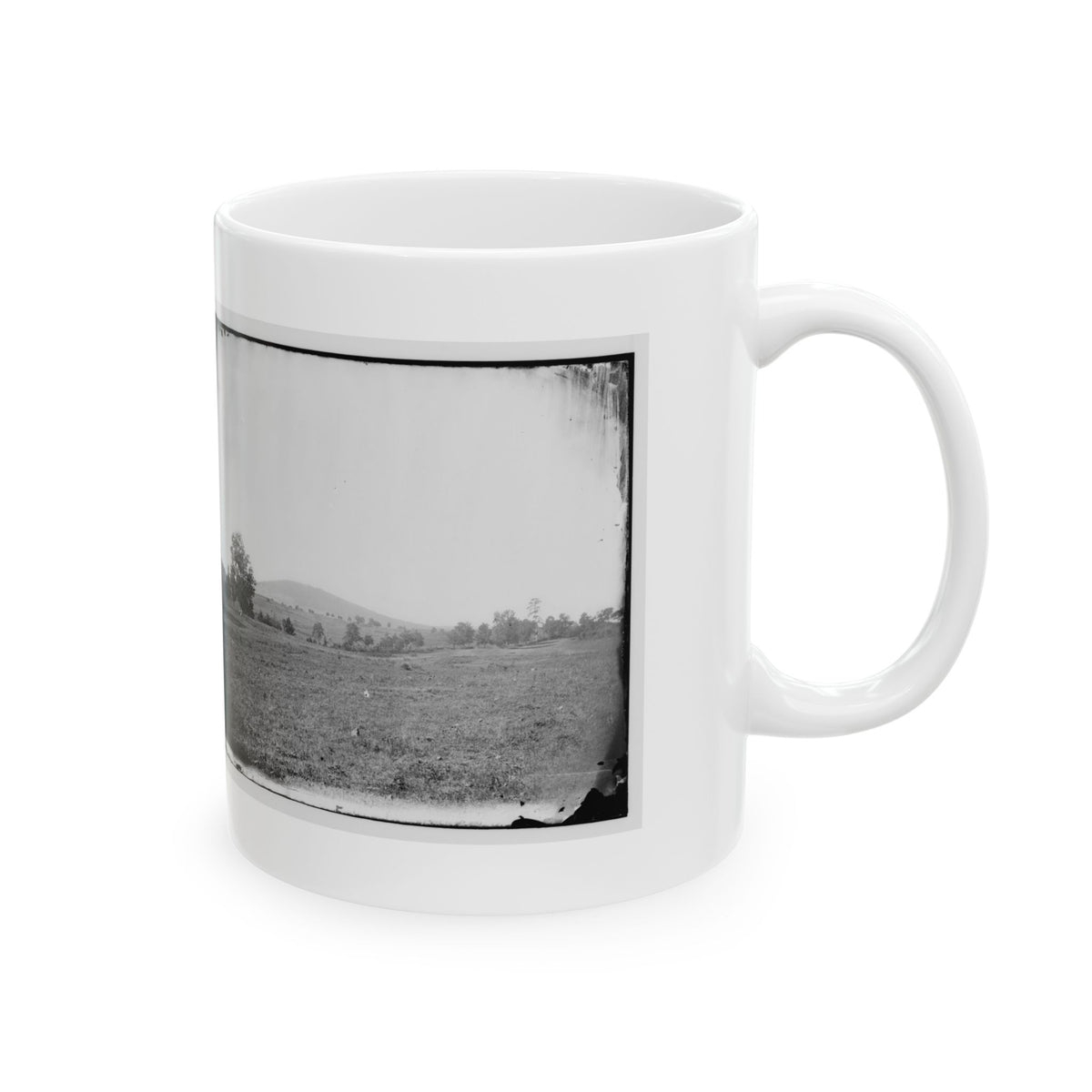 Cedar Mountain, Va. View Of Battlefield With The Mountain In The Distance (U.S. Civil War) White Coffee Mug