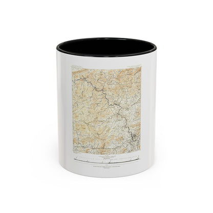 USA - North Carolina, Tennessee (1889) (Map) Accent Coffee Mug