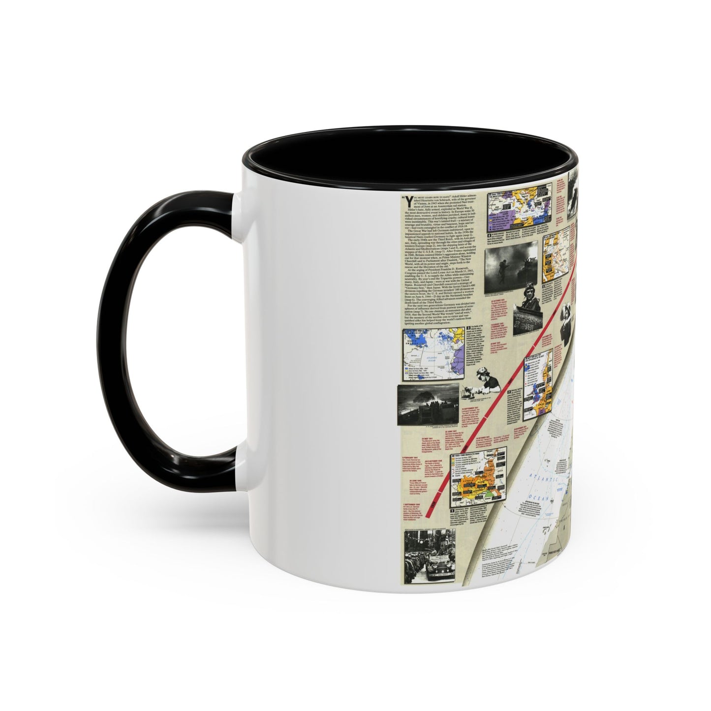 World War II- Europe and North Africa (1991) (Map) Accent Coffee Mug