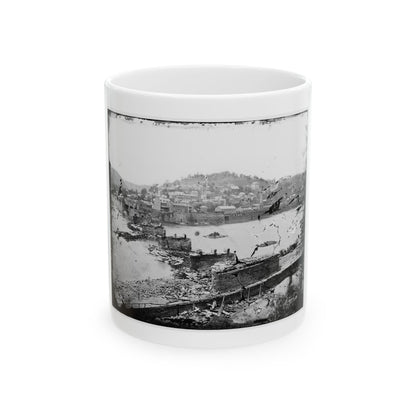 Harper's Ferry, W. Va. View Of Town; Railroad Bridge In Ruins (U.S. Civil War) White Coffee Mug