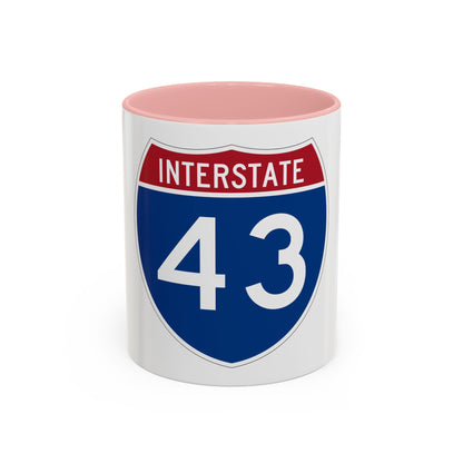 Interstate 43 (U.S. Highways) Accent Coffee Mug