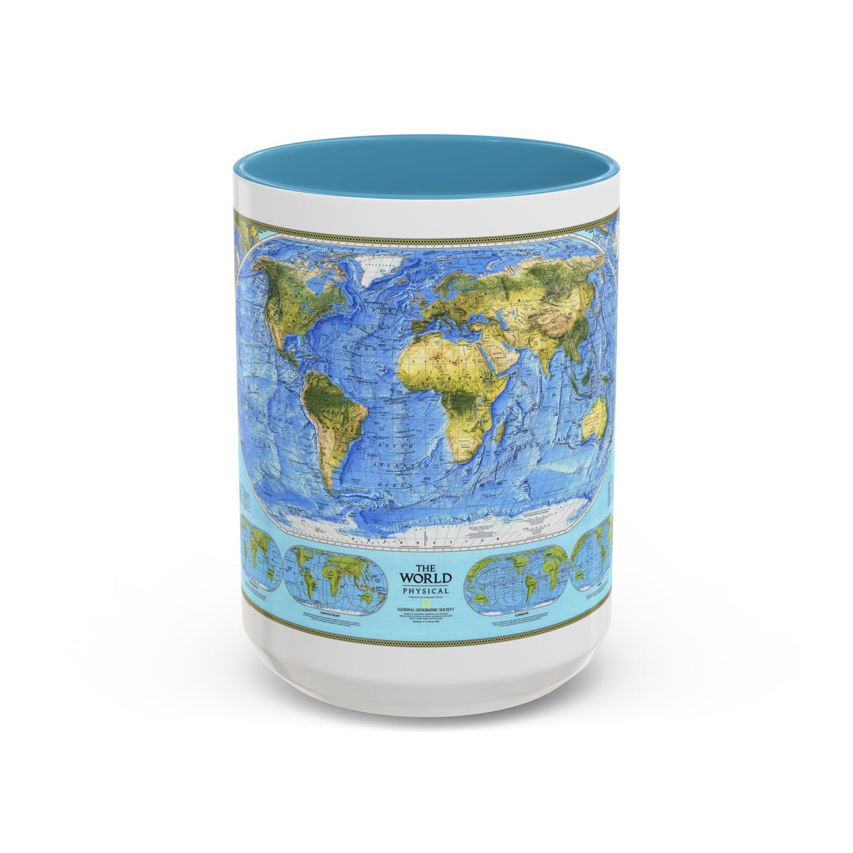 World Map - Physical (1994) (Map) Accent Coffee Mug