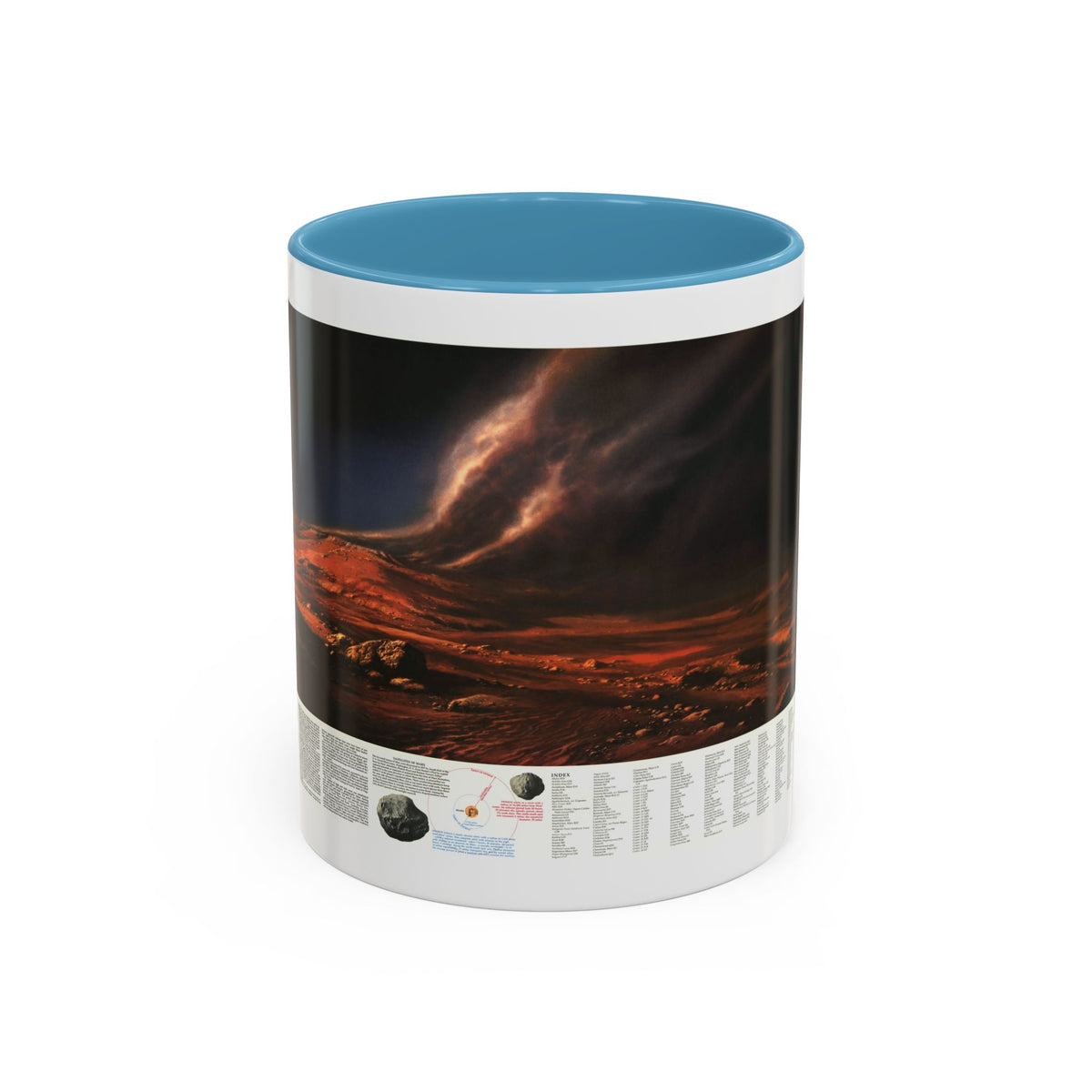 Space - MARS, Dusty Face of (1973) (Map) Accent Coffee Mug