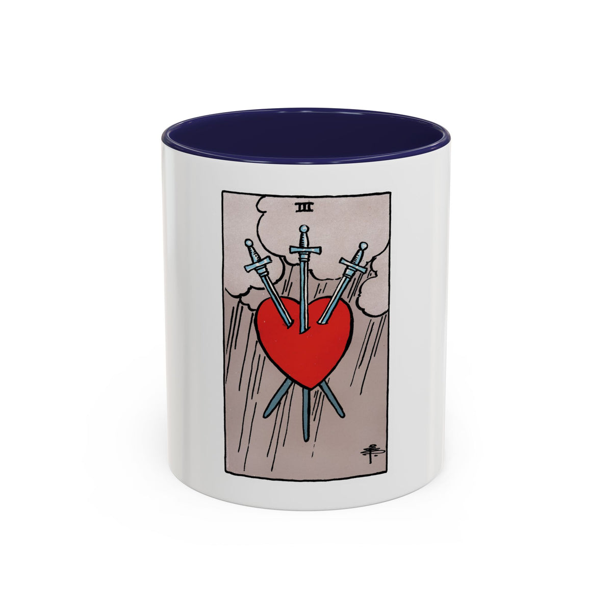 The 3 of Swords (Tarot Card) Accent Coffee Mug