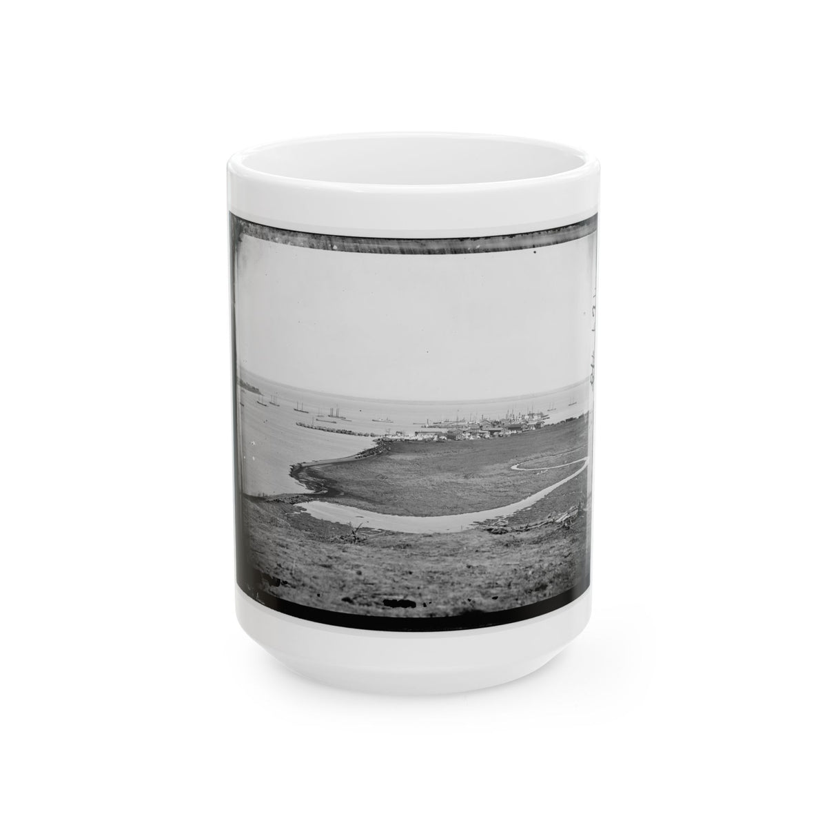 Aquia Creek Landing, Virginia. Distant View Of Federal Supply Depot (U.S. Civil War) White Coffee Mug