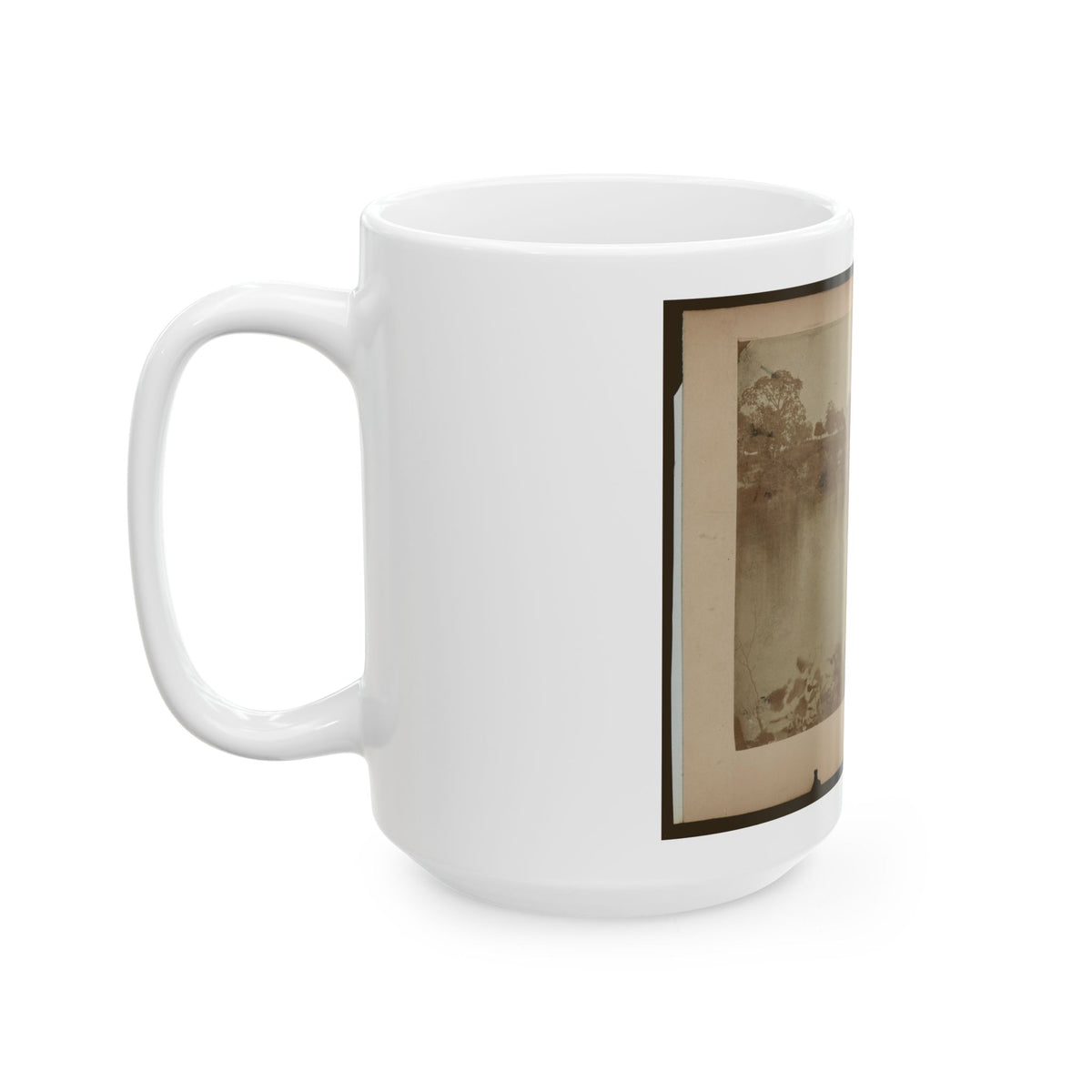 Military Construction In Northern Virginia  Raft Of Blanket Boats Ferrying Men Across The Potomac River (U.S. Civil War) White Coffee Mug