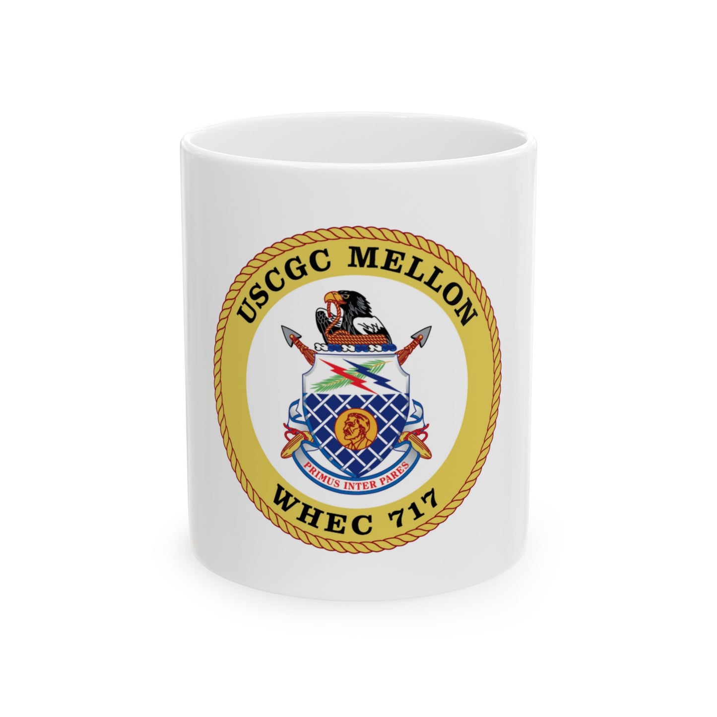 USCG Mellon WHEC 717 Gold Anniversary (U.S. Coast Guard) White Coffee Mug