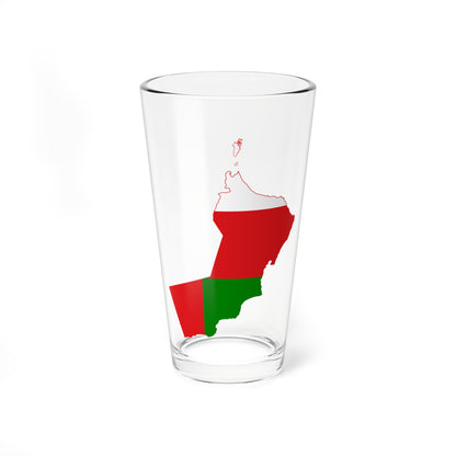Flag map of Oman (Oman) Pint Glass 16oz