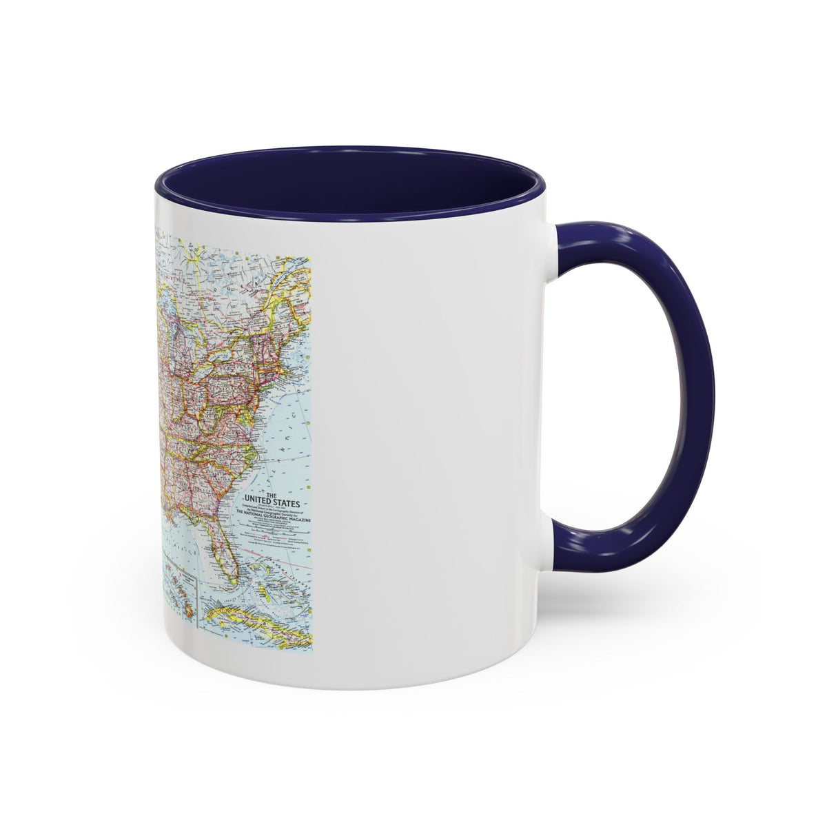 USA - The United States (1961) (Map) Accent Coffee Mug