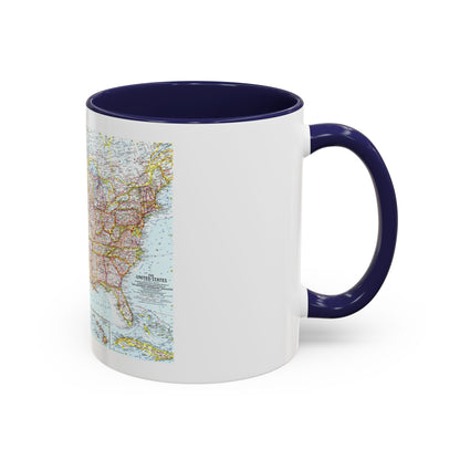 USA - The United States (1961) (Map) Accent Coffee Mug
