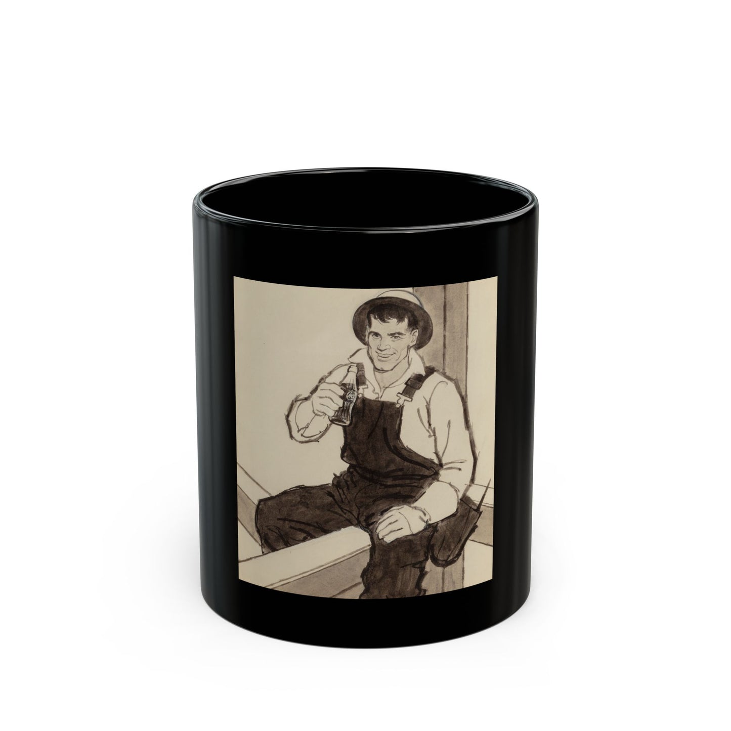 Group of Four Coca-Cola advertisements, 1960 (2) - Black Coffee Mug