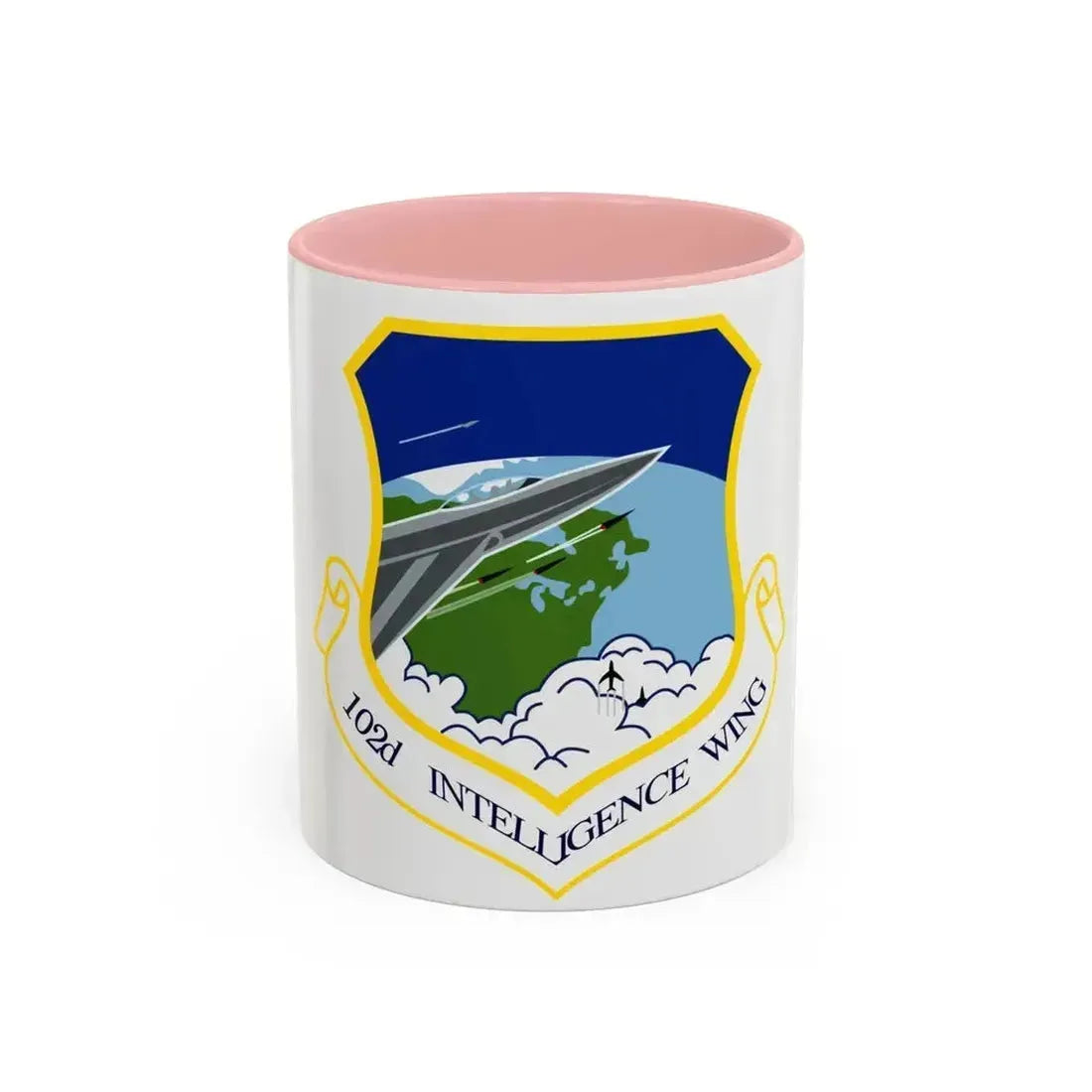 1014px 102nd Intelligence Wing emblem (U.S. Air Force) Accent Coffee Mug 11oz Pink - Go Mug Yourself