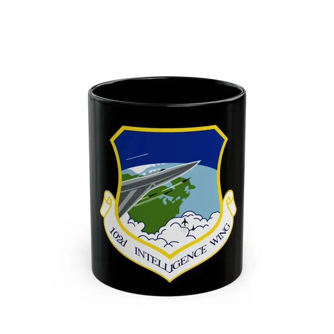 1014px 102nd Intelligence Wing emblem (U.S. Air Force) Black Coffee Mug 11oz - Go Mug Yourself