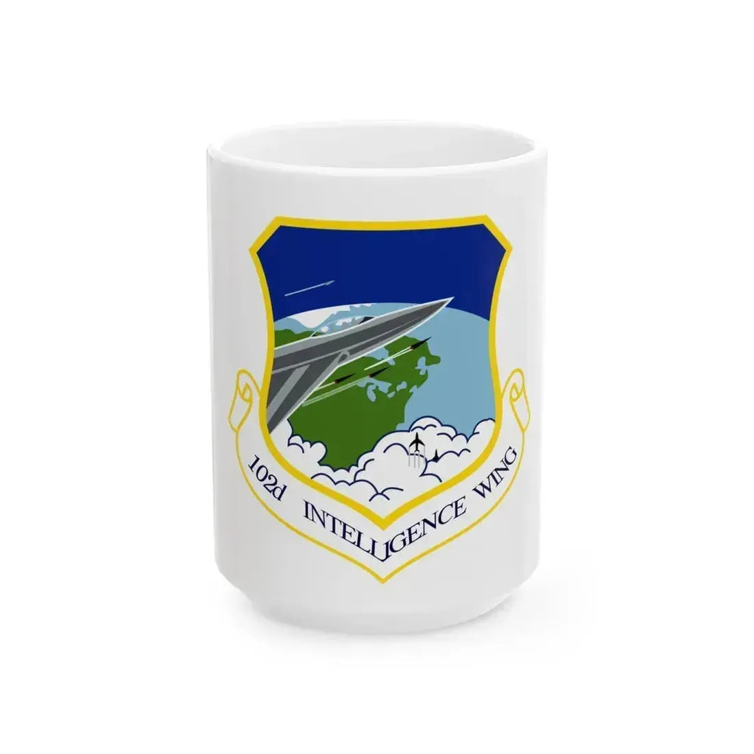 1014px 102nd Intelligence Wing emblem (U.S. Air Force) White Coffee Mug 15oz - Go Mug Yourself