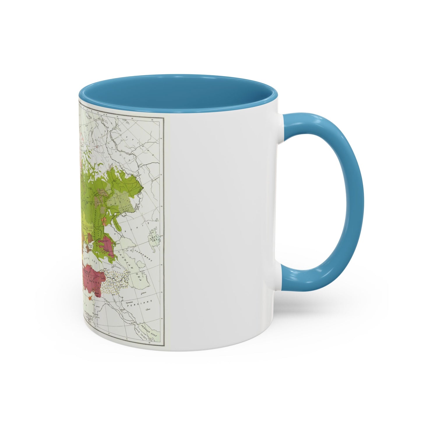 Europe & Adjoining Asia & Africa - The Races of (1919) (Map) Accent Coffee Mug