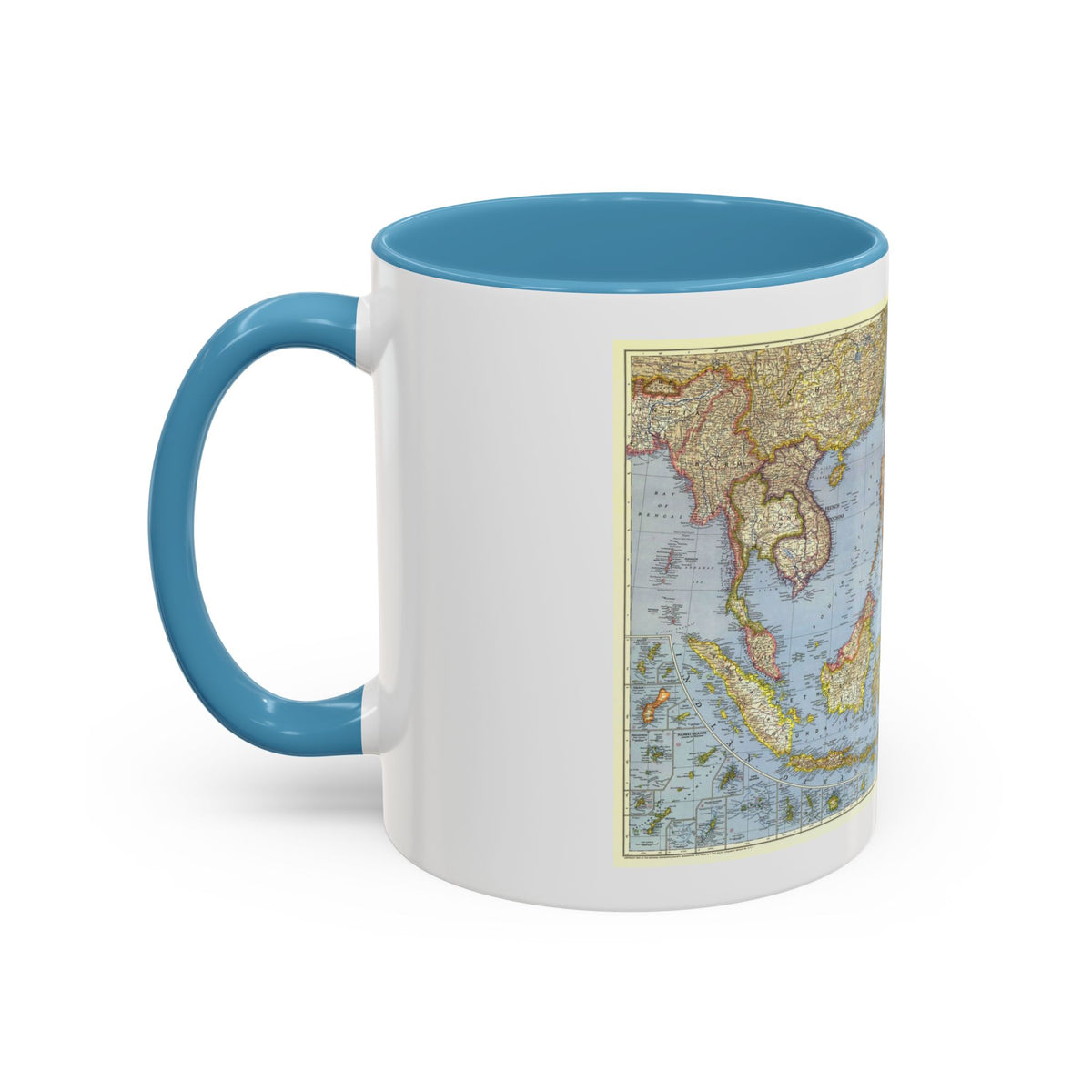 Pacific Islands - Southeast Asia (1944) (Map) Accent Coffee Mug