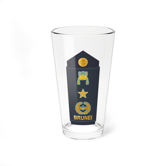 Navy shoulder board with a royal crown emblem, a golden headdress, a single star, a winged wreath and the word BRUNEI.