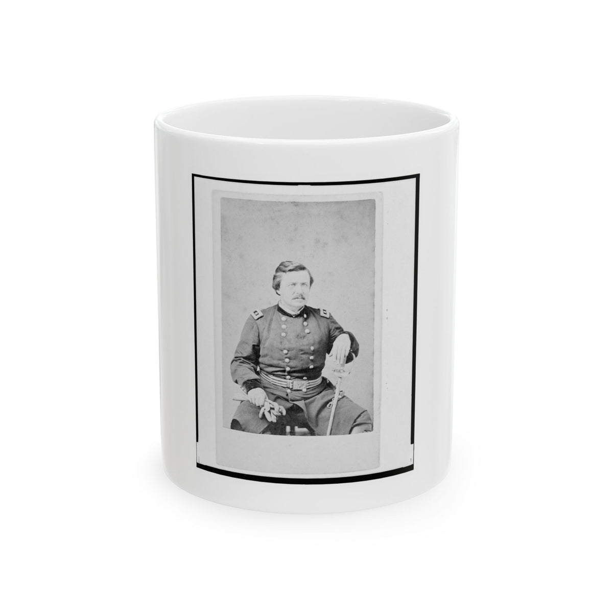Alexander Mcdowell Mccook, Union General, Three-Quarter Length Portrait, Seated, Facing Front (U.S. Civil War) White Coffee Mug