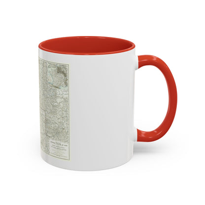 Western Theatre of War (1918) (Map) Accent Coffee Mug