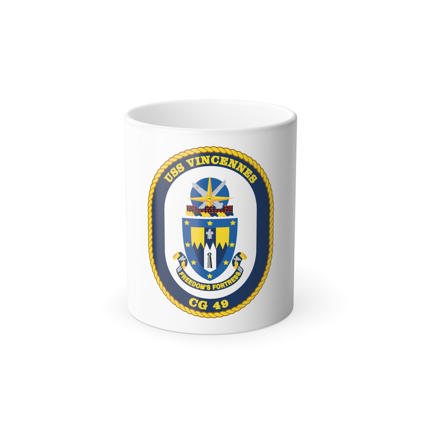 USS Vincennes CG 49 v2 (U.S. Navy) Color Changing Mug 11oz