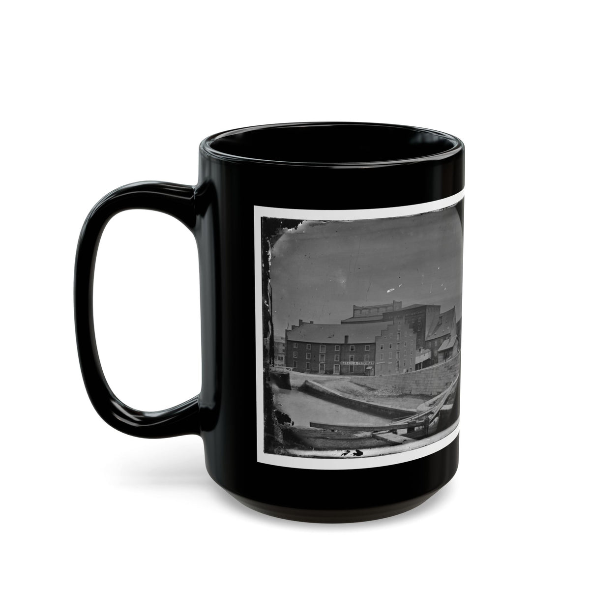Richmond, Va. Haxall & Crenshaw's Flour Mill; Canal Lock In Foreground (U.S. Civil War) Black Coffee Mug