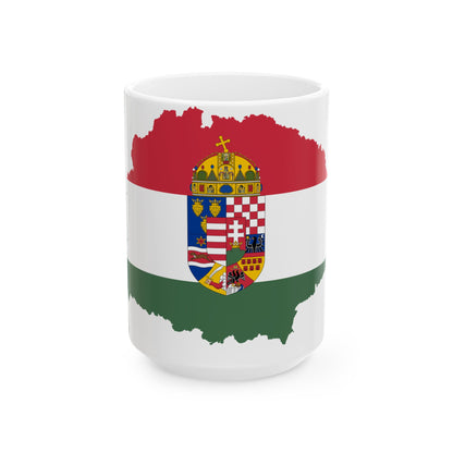 Flag-map of Transleithania 1915-1918 (Hungary) White Coffee Mug