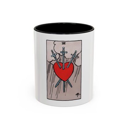 The 3 of Swords (Tarot Card) Accent Coffee Mug