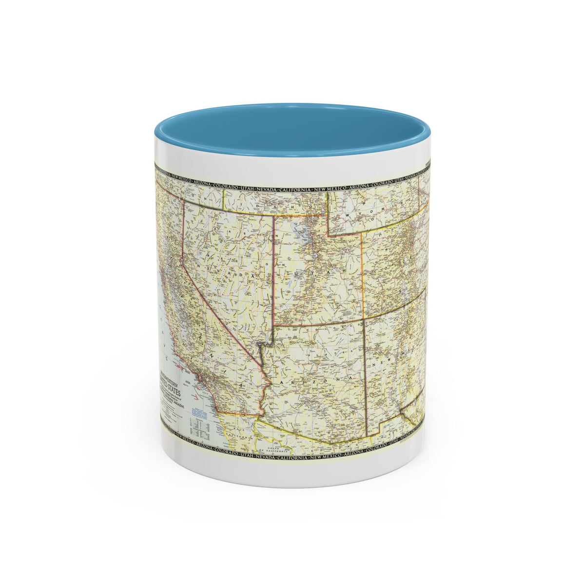 USA - Southwestern (1948) (Map) Accent Coffee Mug