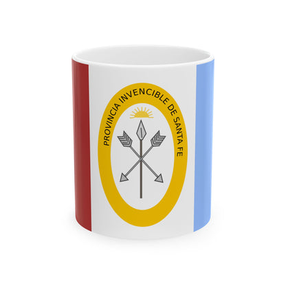 Flag of Santa Fe Province Argentina - White Coffee Mug-11oz-Go Mug Yourself