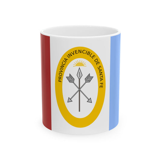 Flag of Santa Fe Province Argentina - White Coffee Mug-11oz-Go Mug Yourself