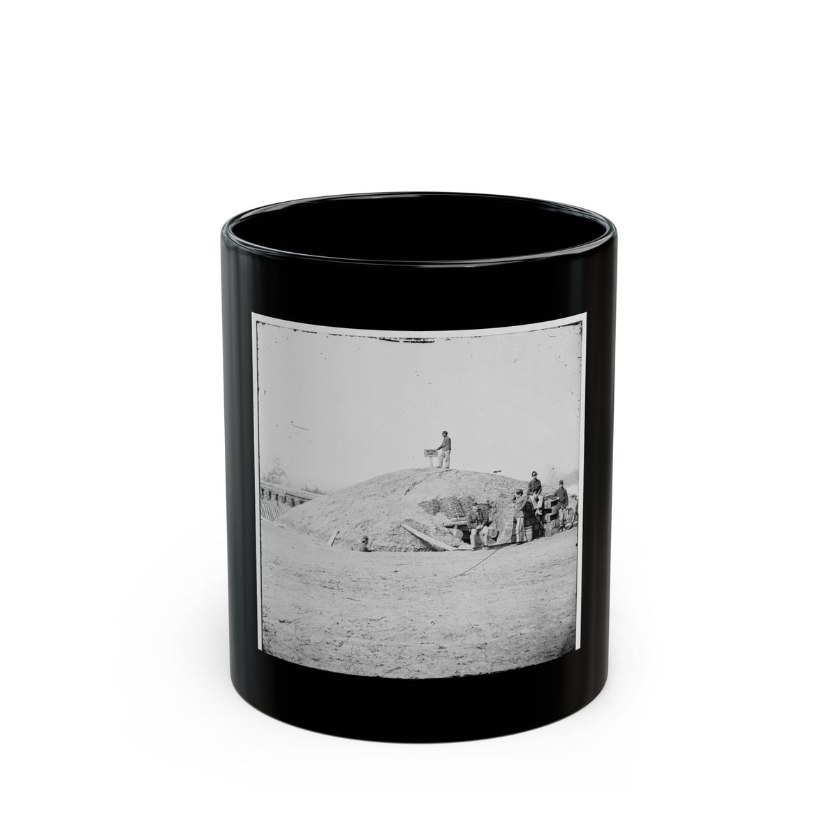 Aiken's Landing, Virginia (Vicinity). Battery Abbot, Fort Brady. (Battery Named For Col. Henry L. Abbot, 1st Conn. H. Artillery) (U.S. Civil War) Black Coffee Mug