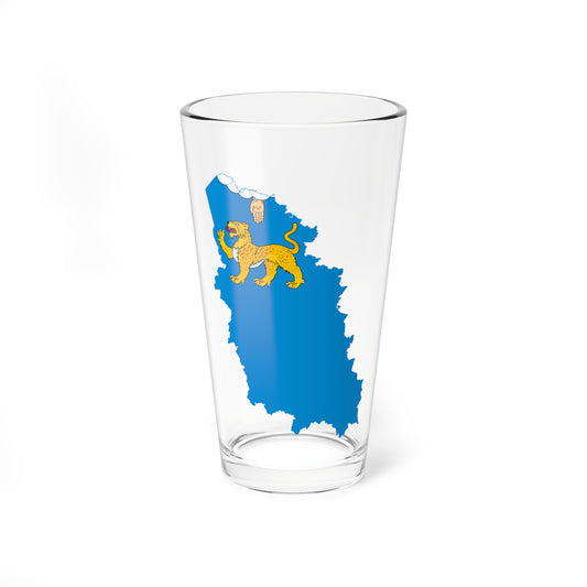Flag-map of Pskov Oblast (Russia) Pint Glass 16oz