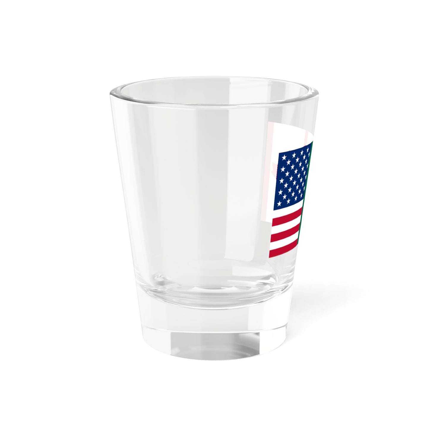 Three Finger Salute Flag Canada Mexico and the United States (United States) Shot Glass 1.5oz