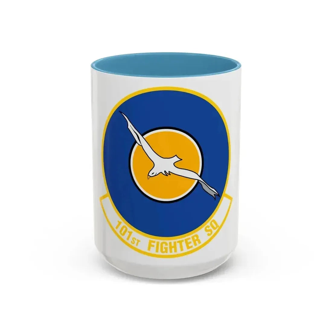 101st Fighter Squadron (U.S. Air Force) Accent Coffee Mug 15oz Light Blue - Go Mug Yourself