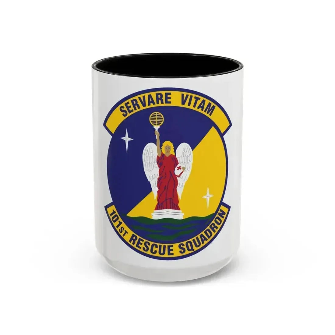 101st Rescue Squadron (U.S. Air Force) Accent Coffee Mug 15oz Black - Go Mug Yourself