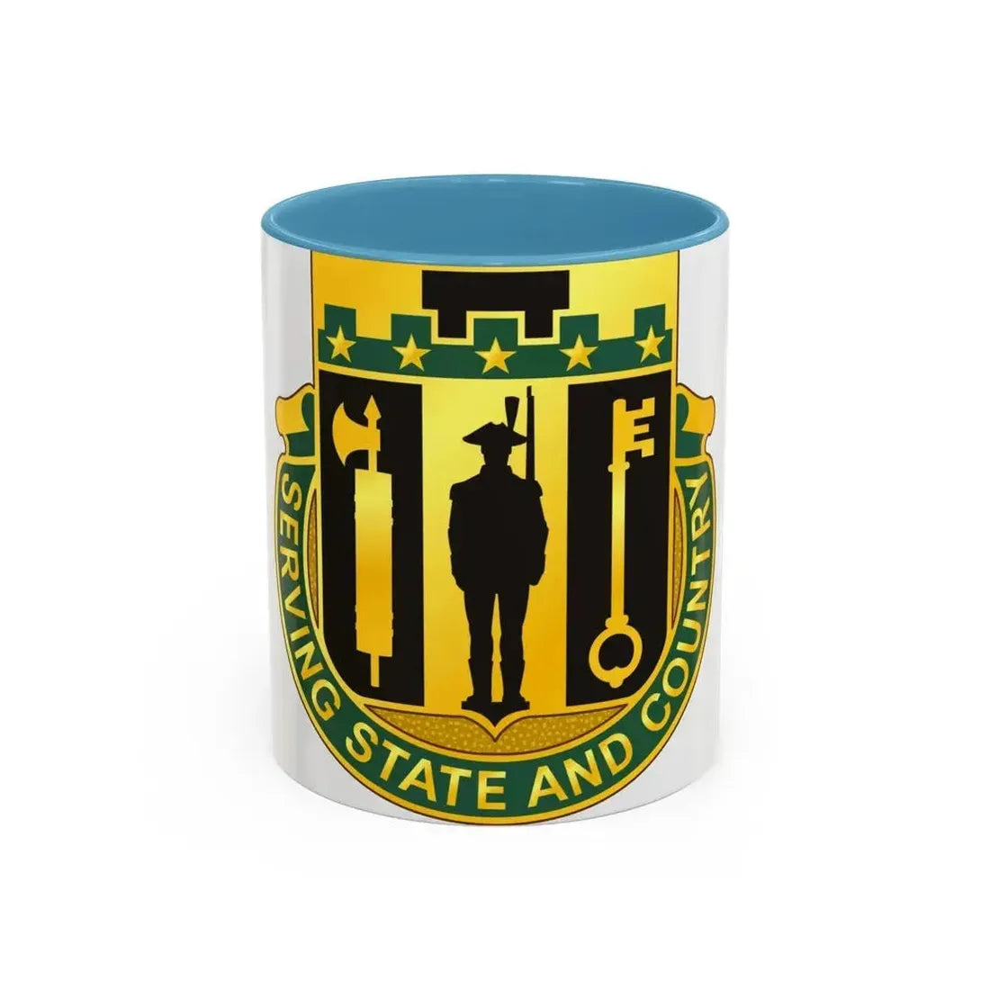 102 Military Police Battalion (U.S. Army) Accent Coffee Mug 11oz Light Blue - Go Mug Yourself