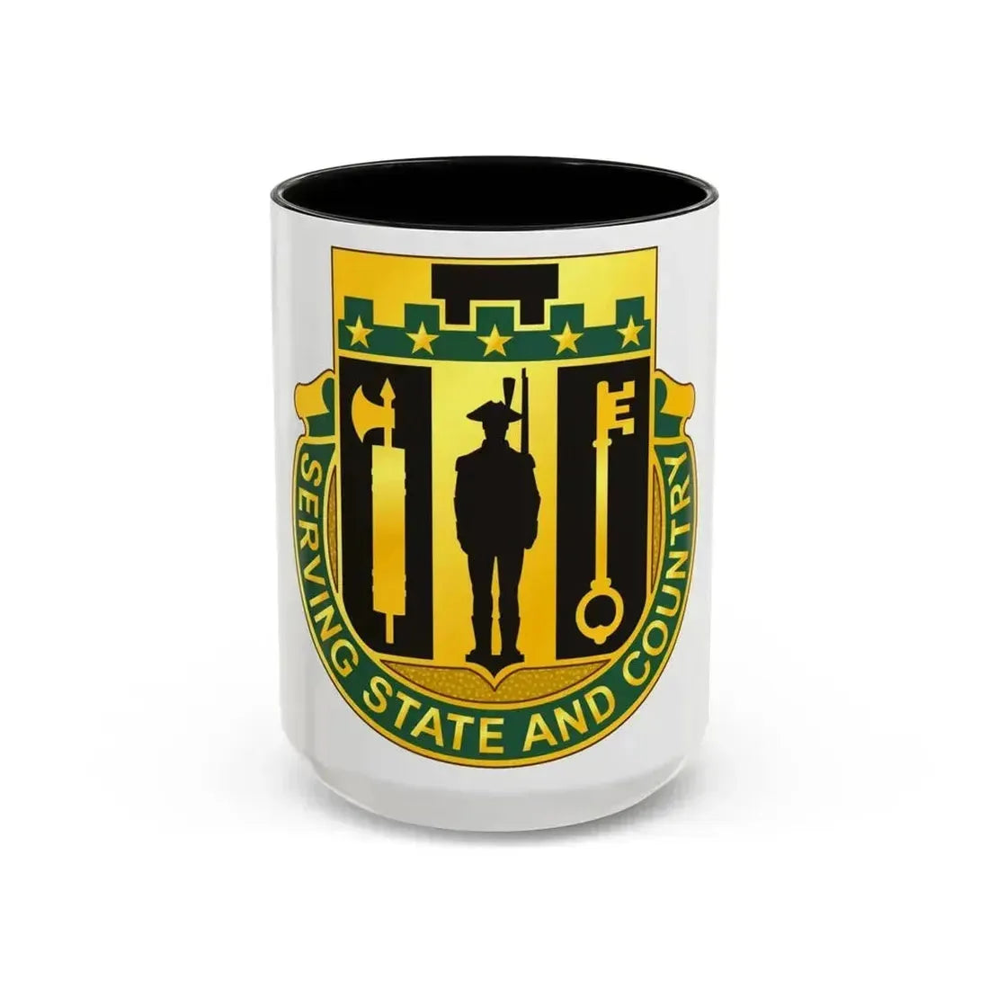 102 Military Police Battalion (U.S. Army) Accent Coffee Mug 15oz Black - Go Mug Yourself