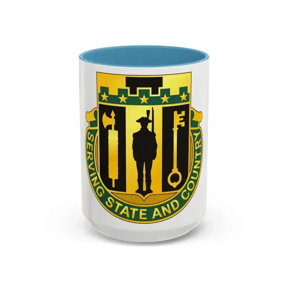 102 Military Police Battalion (U.S. Army) Accent Coffee Mug 15oz Light Blue - Go Mug Yourself