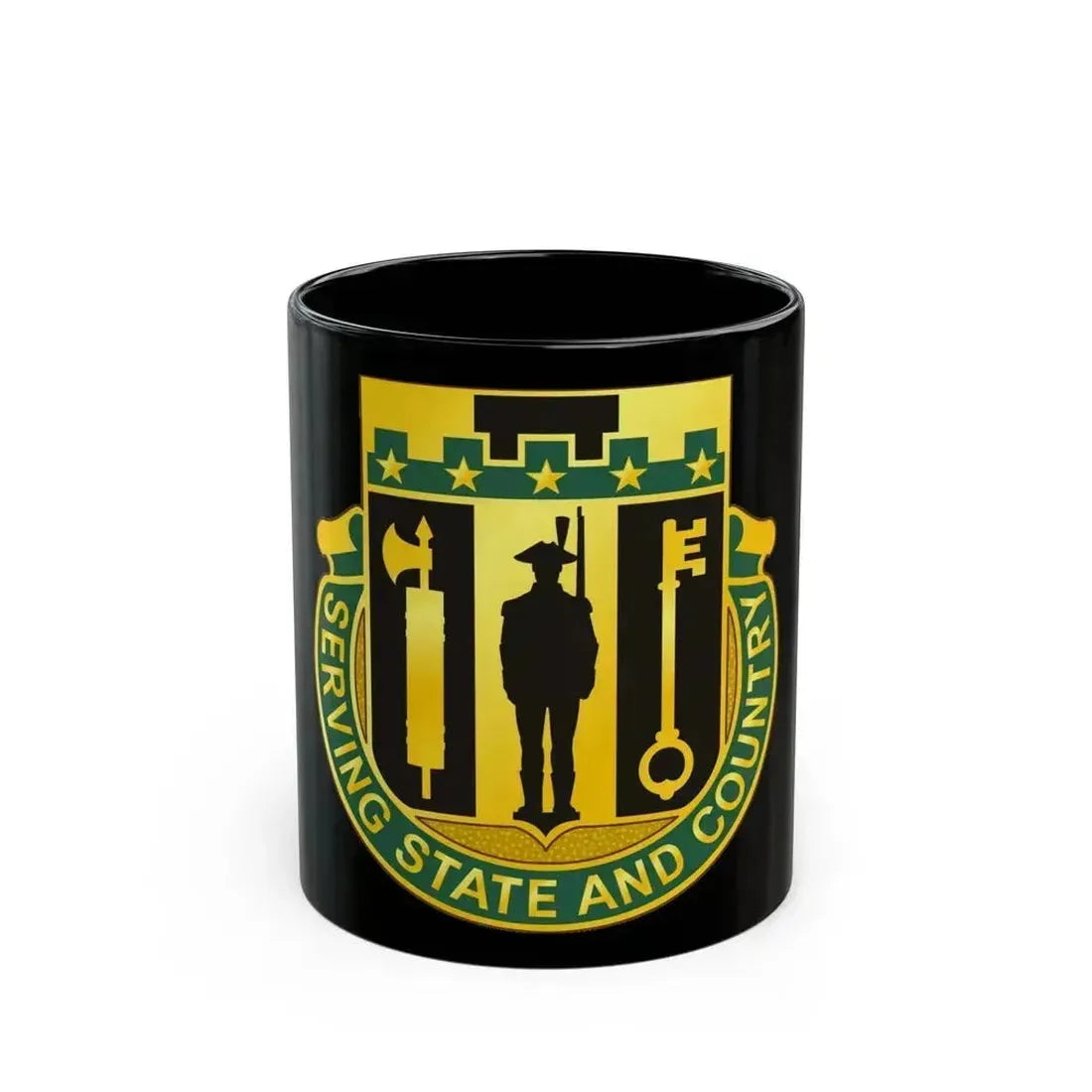 102 Military Police Battalion (U.S. Army) Black Coffee Mug 11oz - Go Mug Yourself