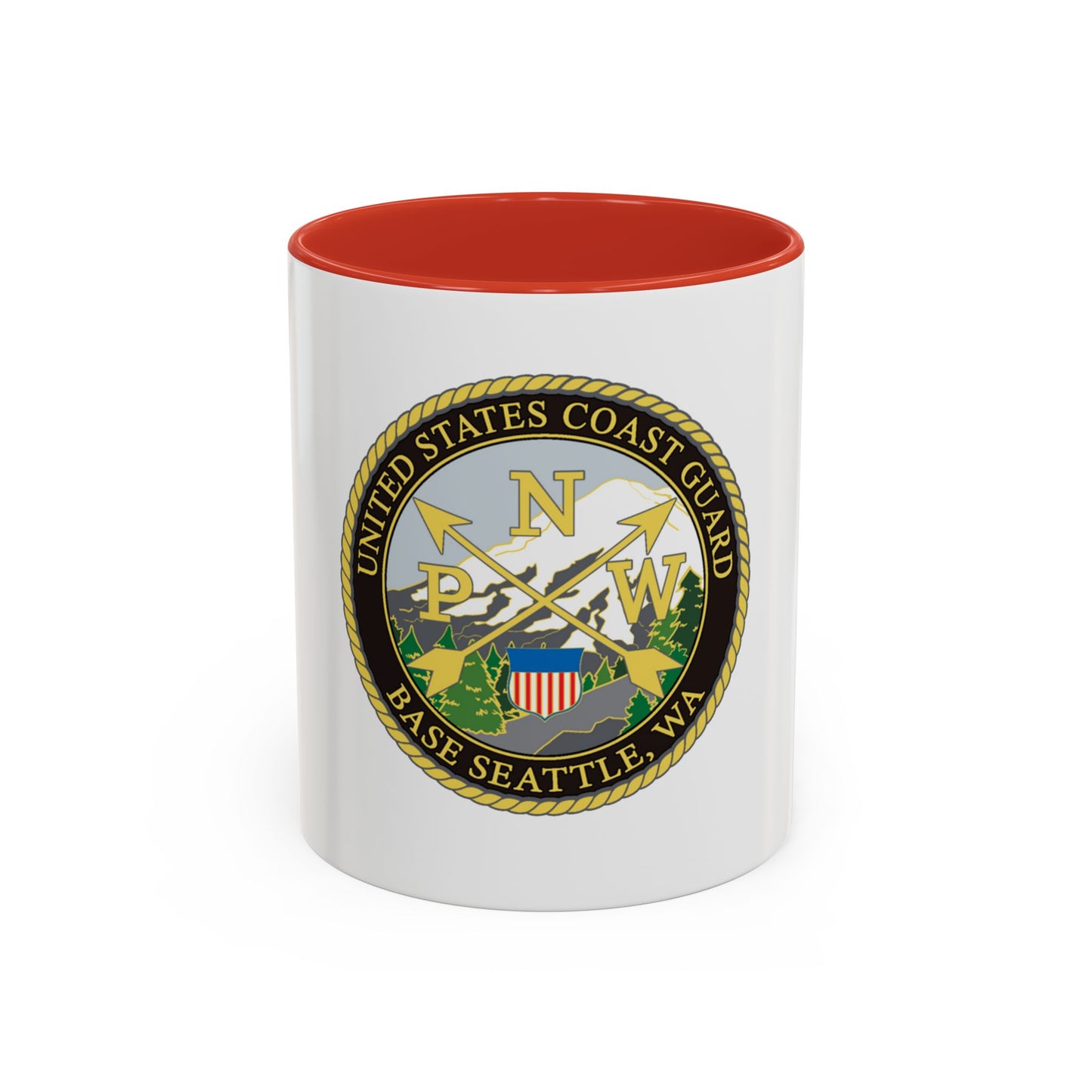 USCG Base Seattle (U.S. Coast Guard) Accent Coffee Mug
