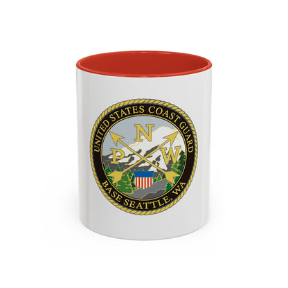 USCG Base Seattle (U.S. Coast Guard) Accent Coffee Mug