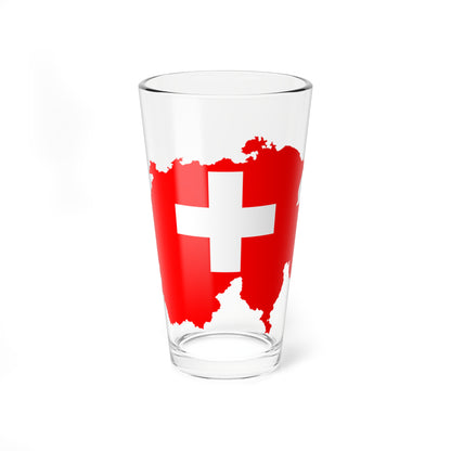 Flag-map of Switzerland (Switzerland) Pint Glass 16oz