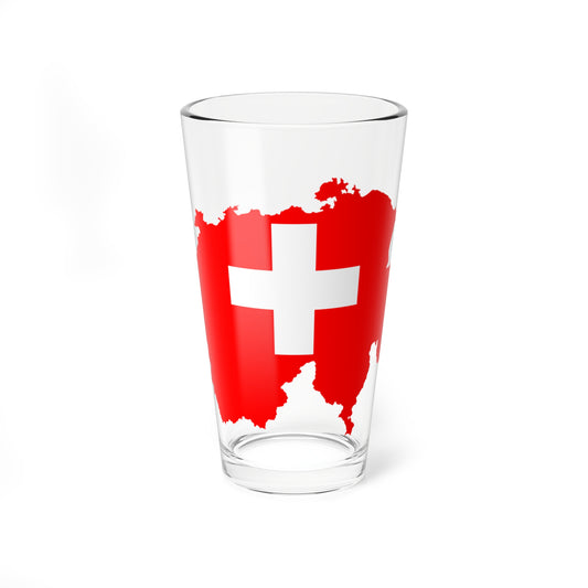 Flag-map of Switzerland (Switzerland) Pint Glass 16oz
